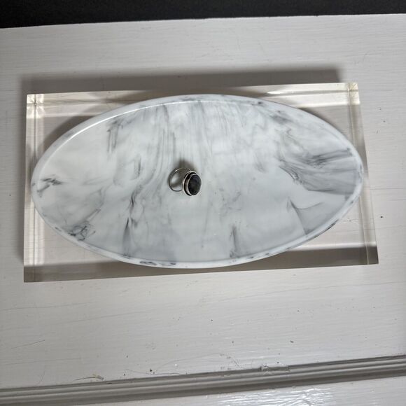 Kassatex Ducale Tray Acrylic And Resin Modern Soap Dish Jewelry Trinket Heavy - Picture 10 of 16